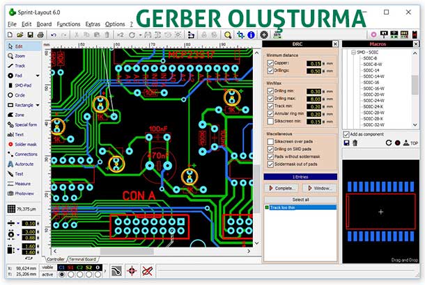 pcb baski devre tasarim programi Sprint Layout GERBER olusturma 2019 06 - Sprint-Layout İle Gerber Oluşturma