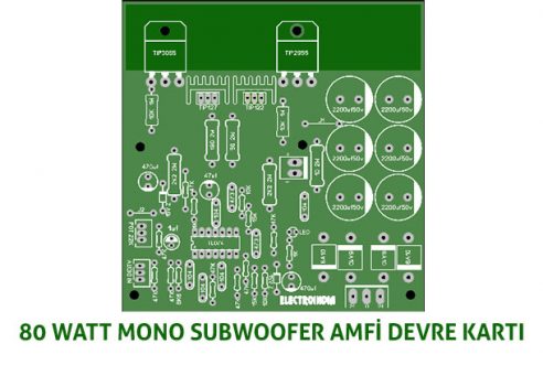 80 Watt Subwoofer Mono Amfi Devre Kartı