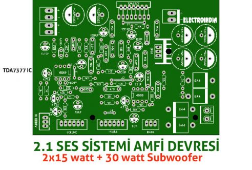 2×15+30 Watt 2.1 Amfi Devre Kartı