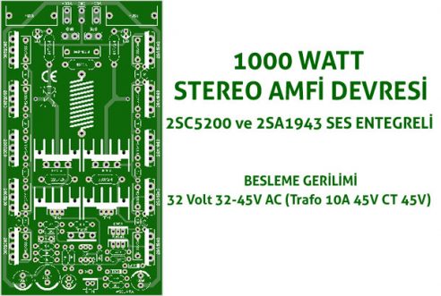 1000 Watt Stereo Amfi Devresi